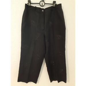 Annie Alexander Fashion Womens Lined Pants Size 12P Flat Front Rose Accents